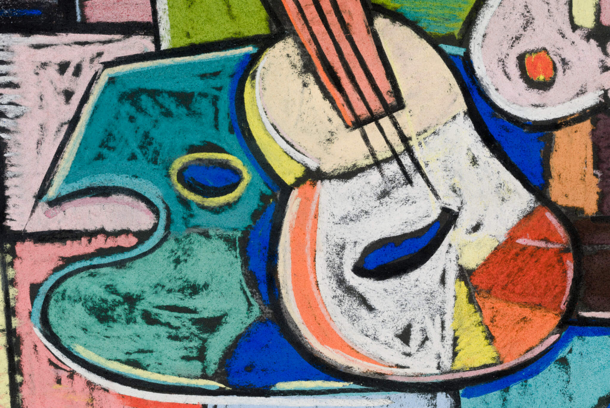 Lembit Nõmmeots “Natüürmort kitarriga”, 1965. 28,8 x 47,6 cm.