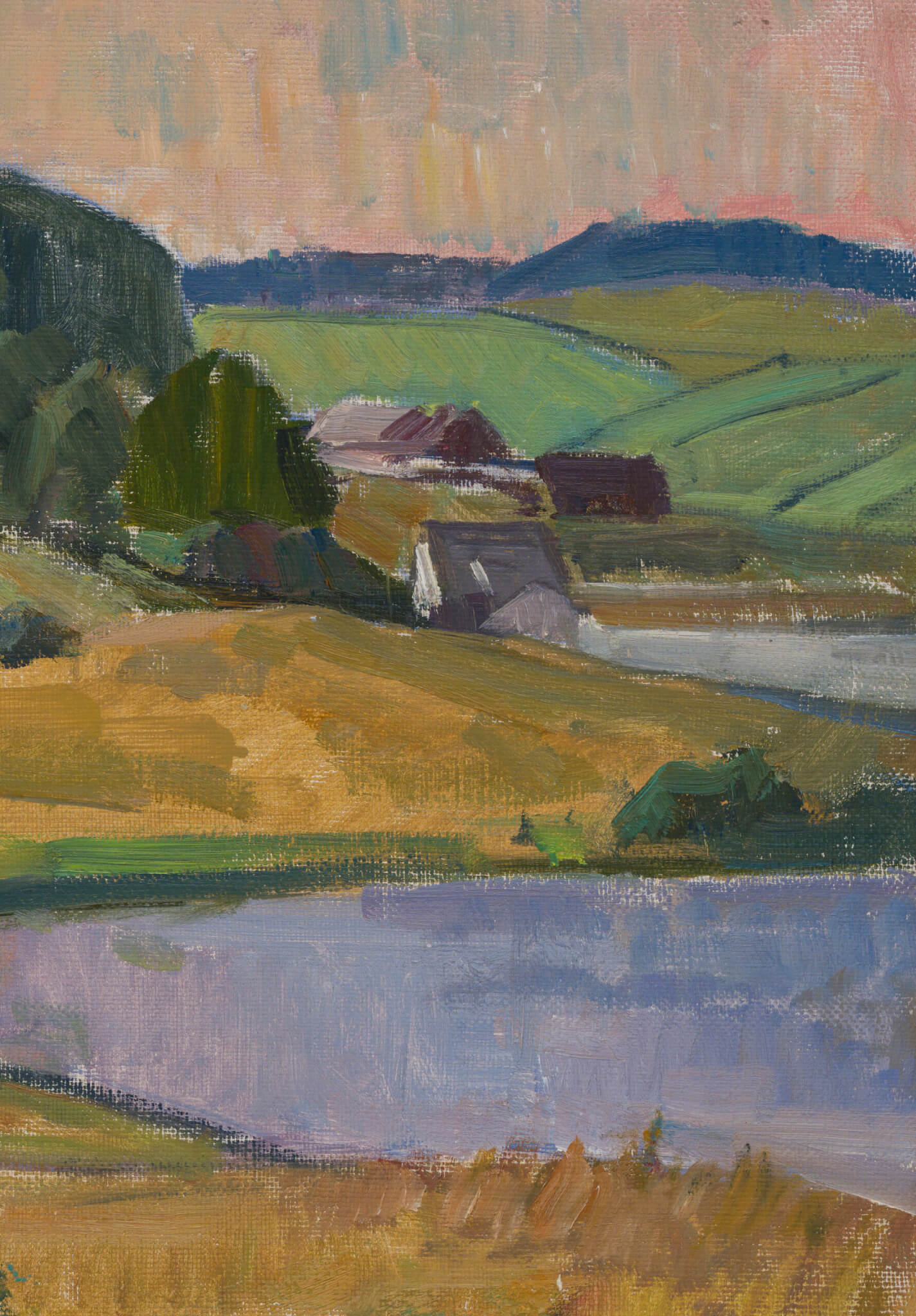 Ilmar Kimm “Maastik järvega”, 1963. 54,2 x 73 cm.