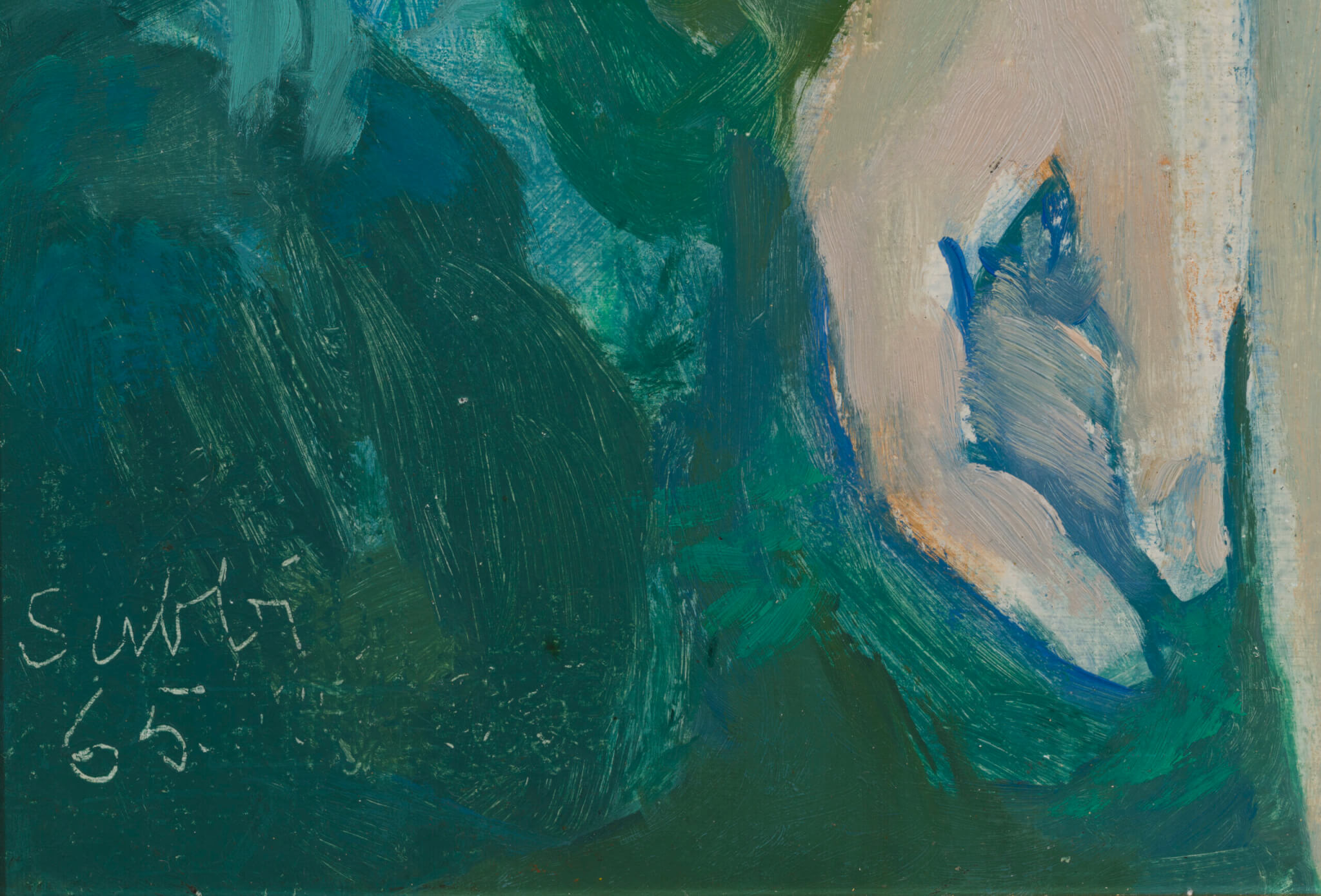 Olev Subbi “Akt maastiku taustal”, 1965. 83,8 x 65 cm.