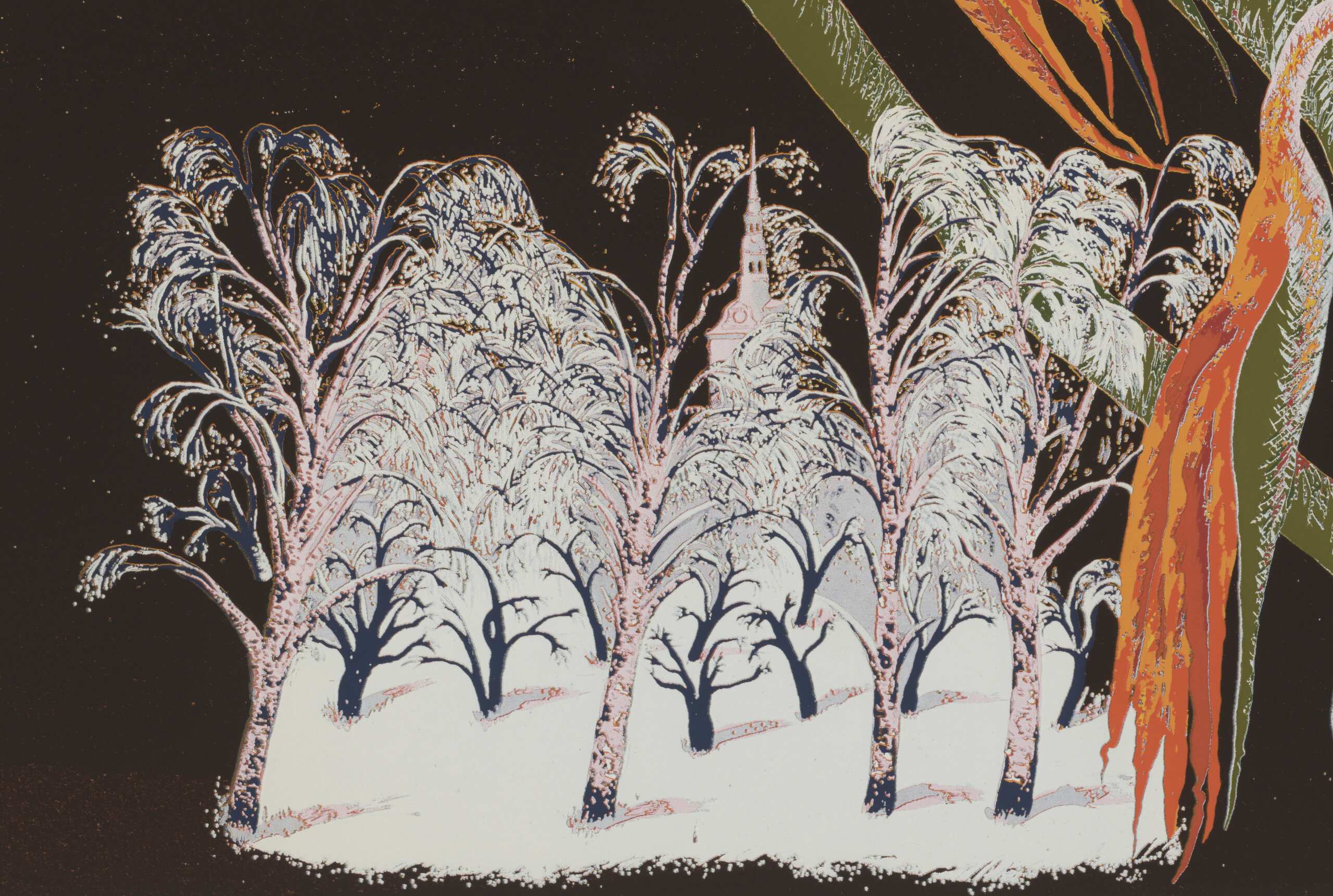 Malle Leis “Üle metsa ja maa IV” 1990. 52,5 x 52,5 cm