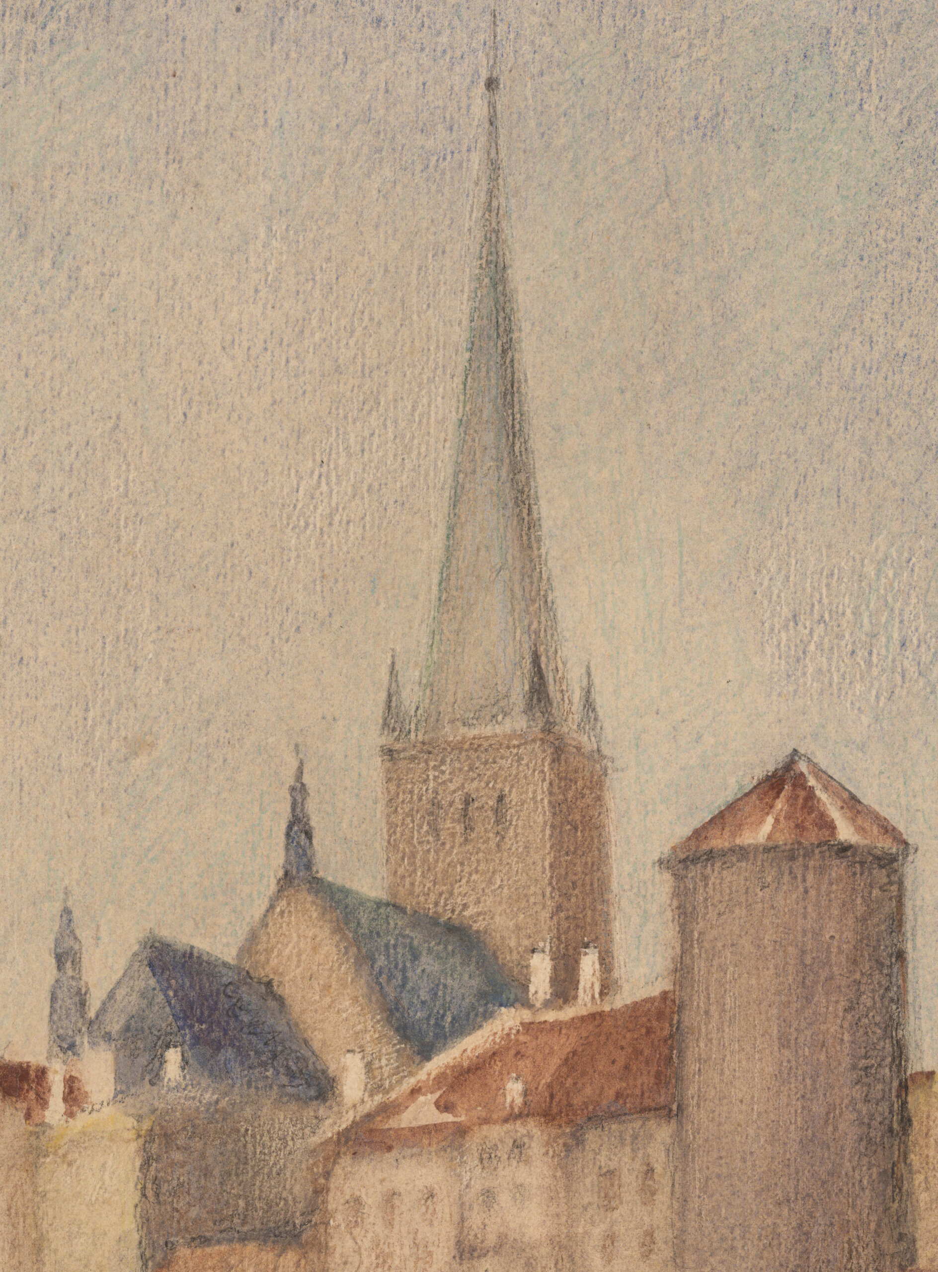 Ants Murakin “Tallinna vaade Olevistega”, 1930-ndad. 31 x 22,4 cm.