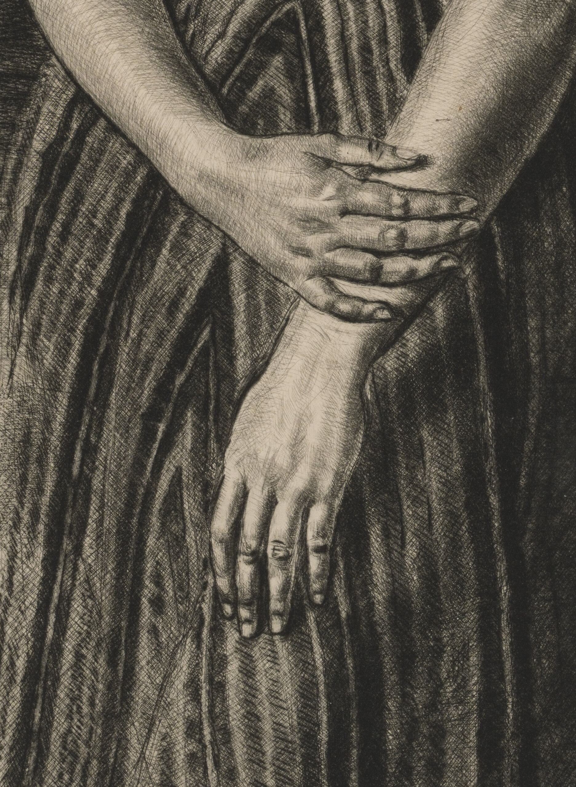 Eduard Wiiralt “Poolakt (Astrid)”, 1943. Plm 48.8 x 32.6 cm.