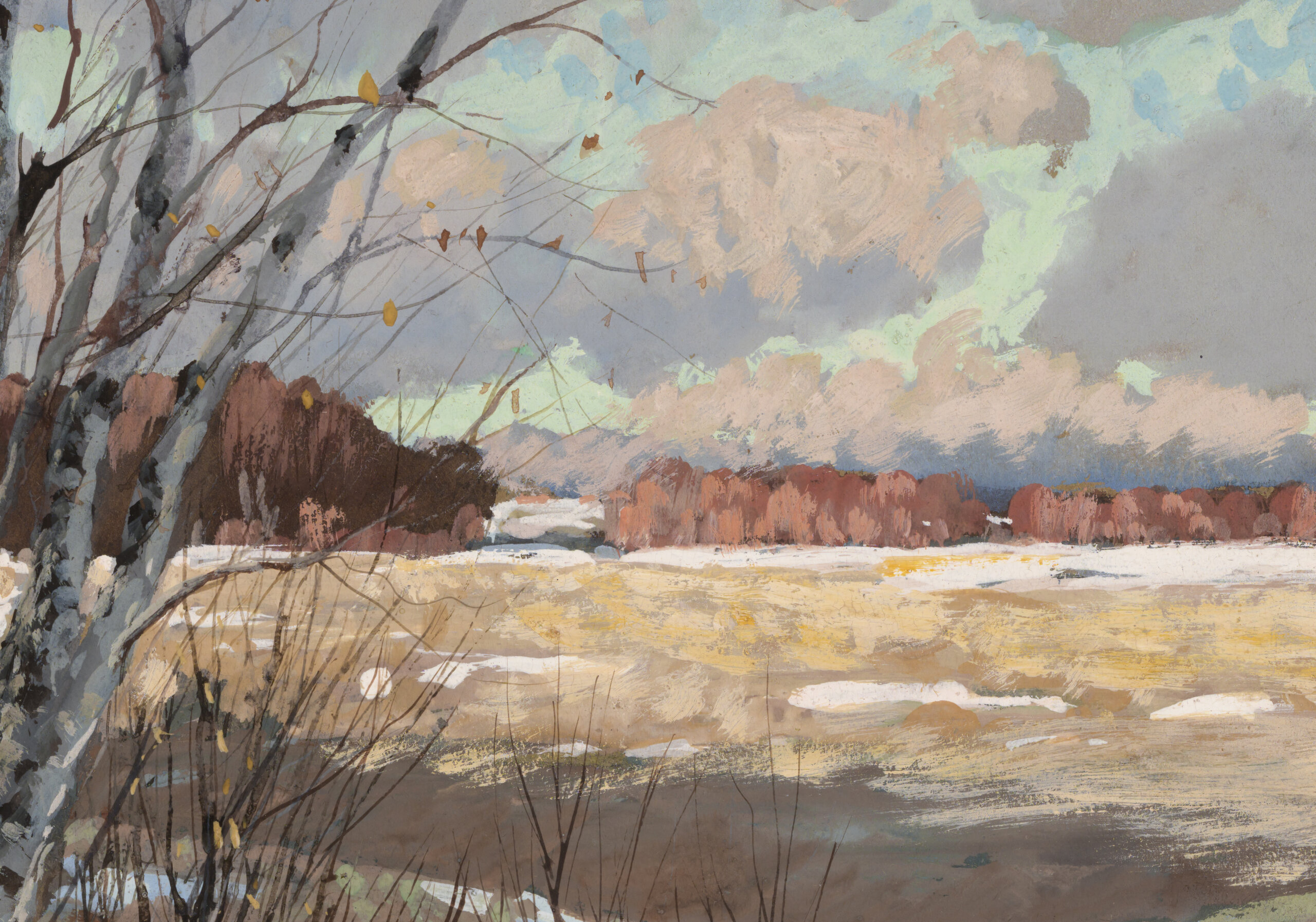 Andrei Jegorov “Sügisene jõekäär”, 1920ndad. 28 x 32 cm.