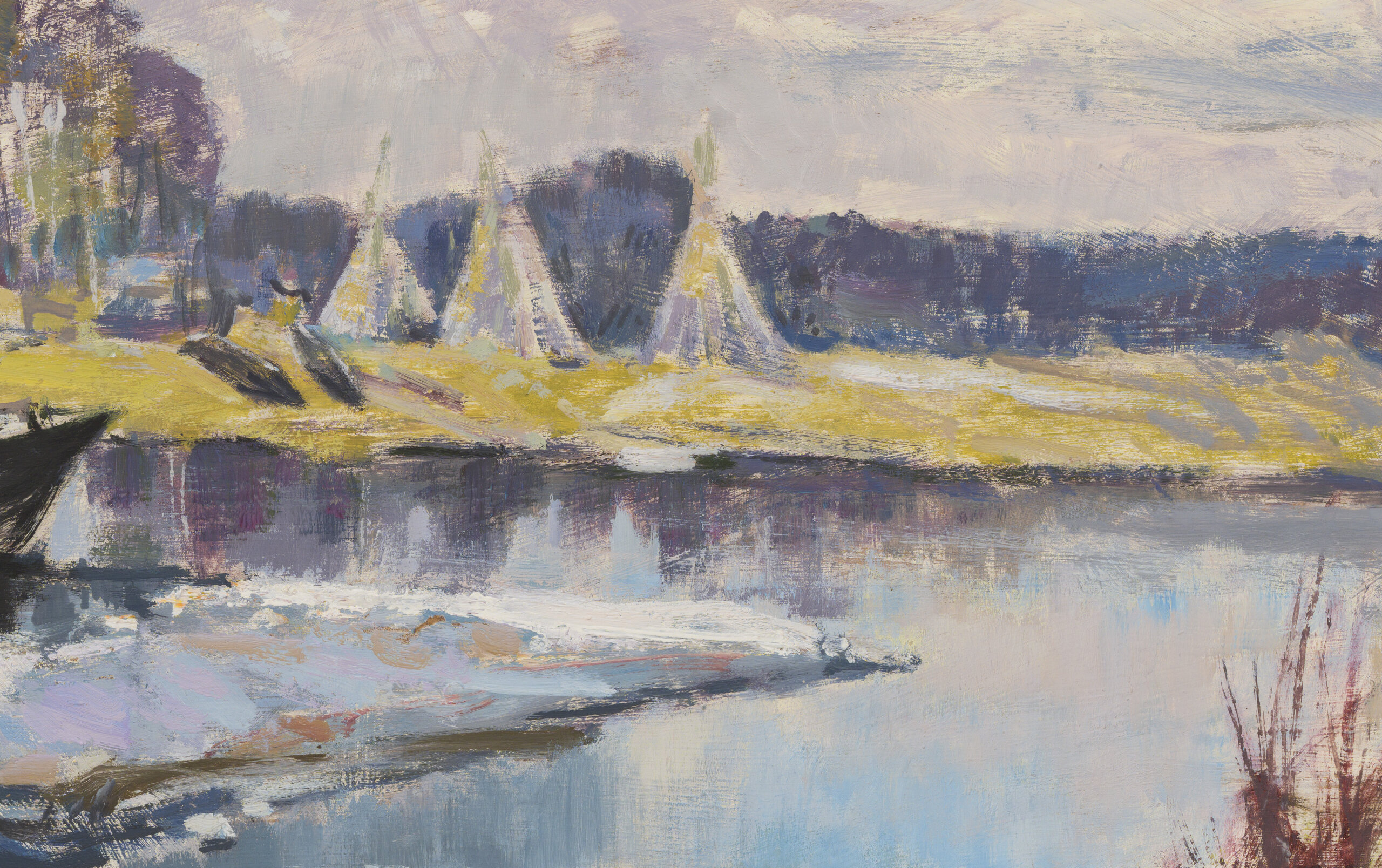 Artur Lokk “Kevad rannakülas”, 1985. 73 x 92 cm.