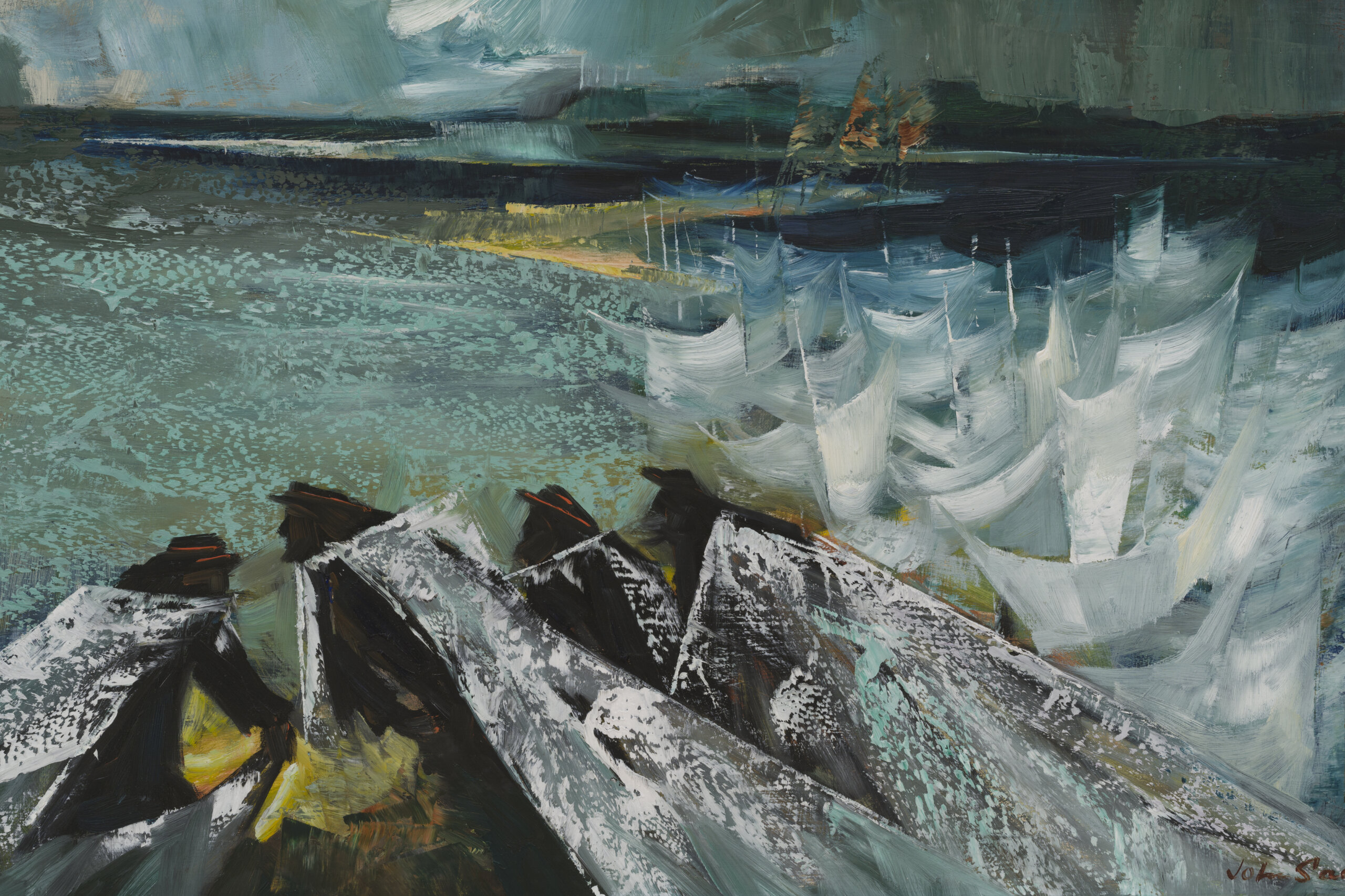 Joann Saarniit “Gaspé kalurid”, 1964. 45,5 x 76 cm.