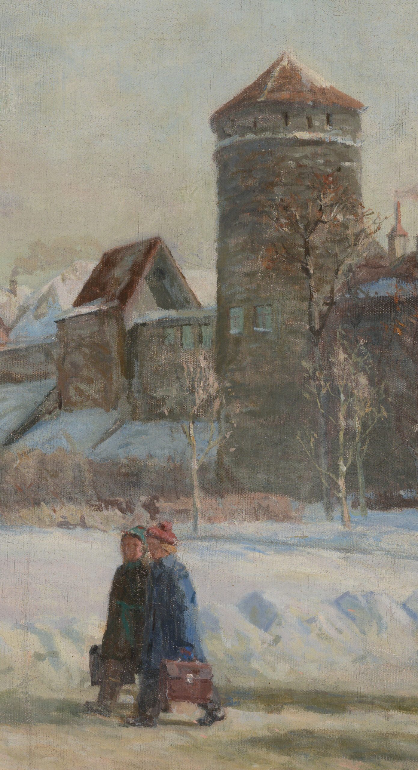 Märt Bormeister “Tornide väljak”, 1954. 88 x 145 cm.
