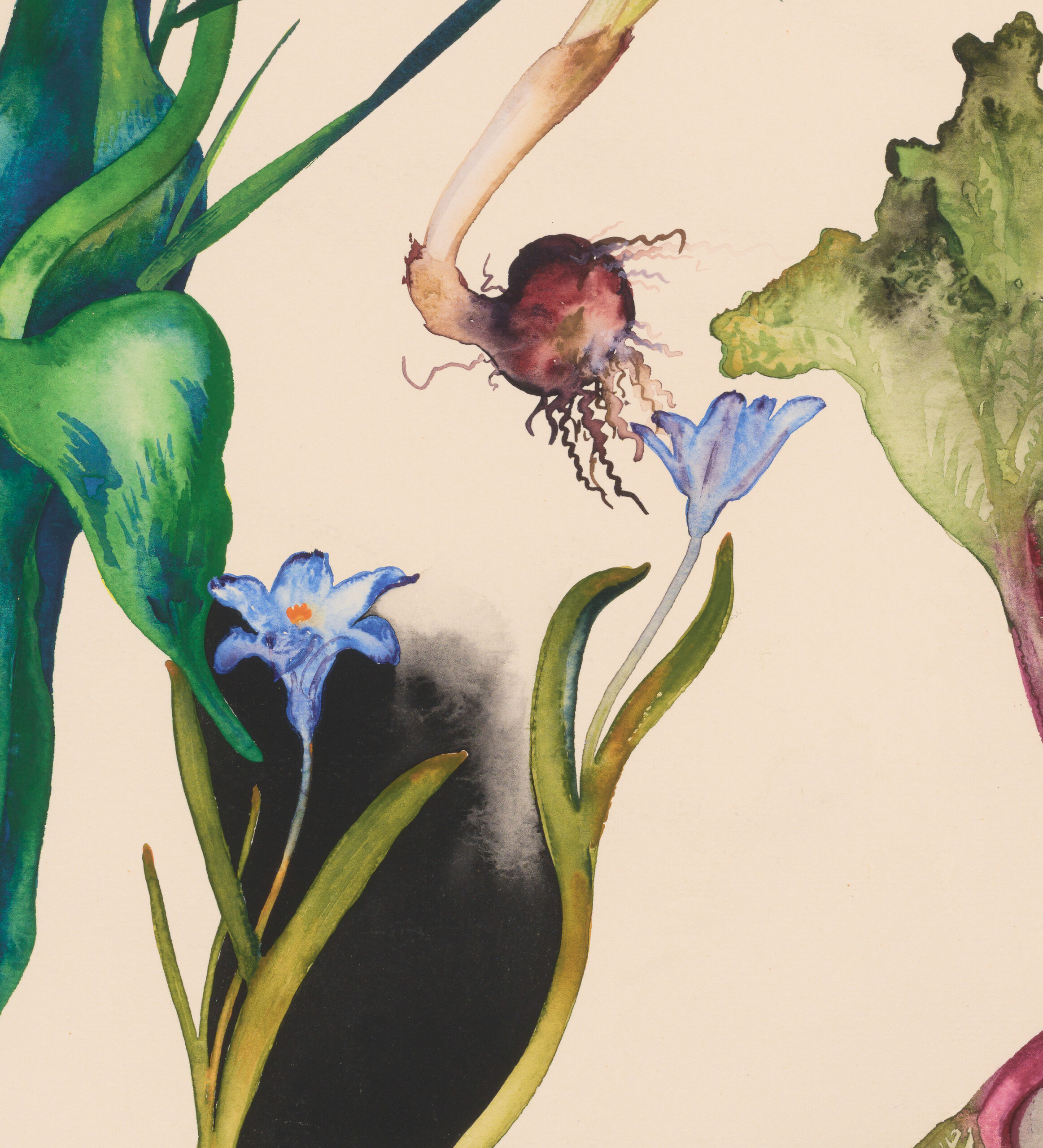 Malle Leis “Putukas kuulab, kuidas rabarber kasvab”, 1987. 60 x 60 cm.