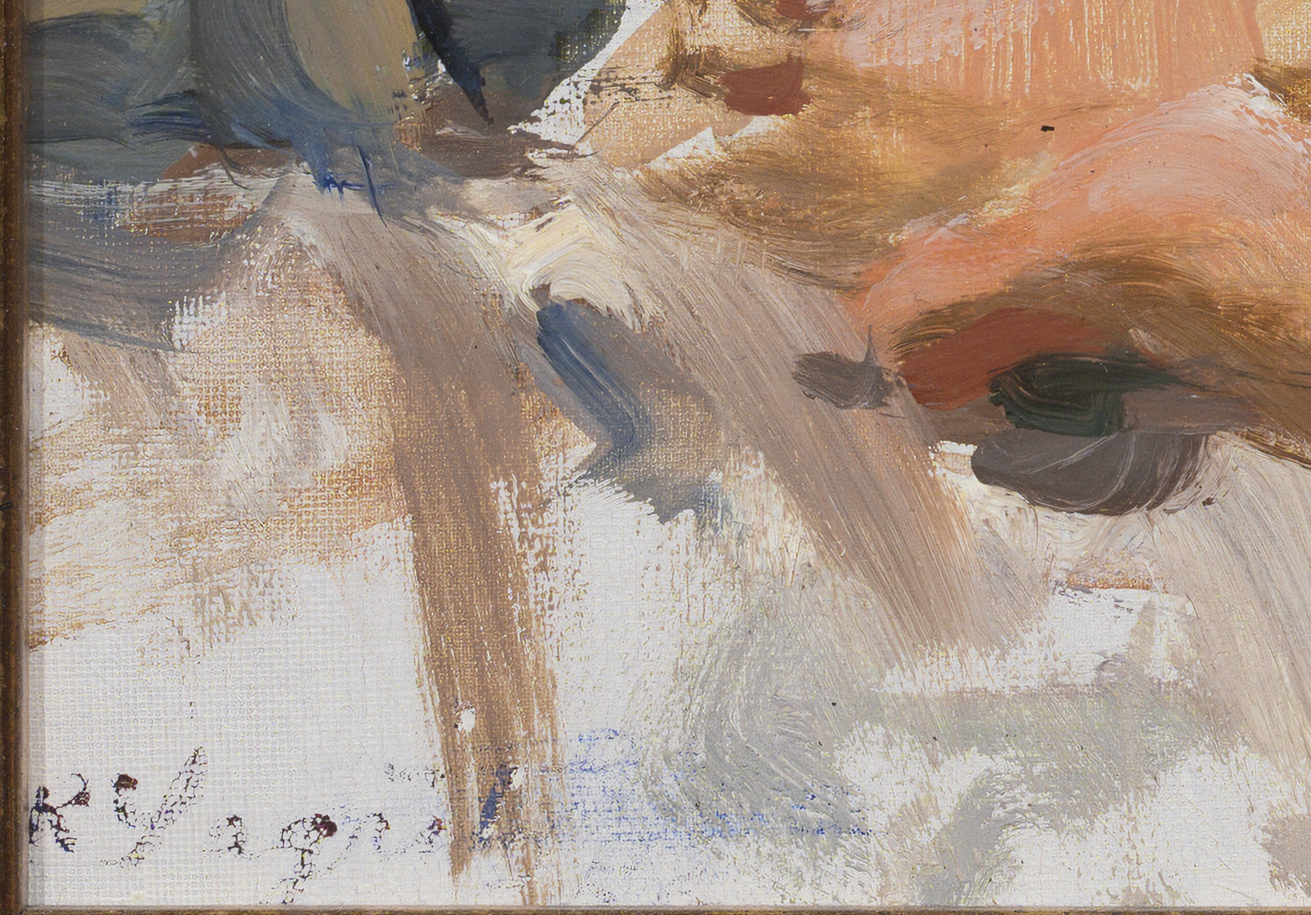 Richard Sagrits “Akt punase sametriidega”, 1950ndad. 35 x 50 cm.