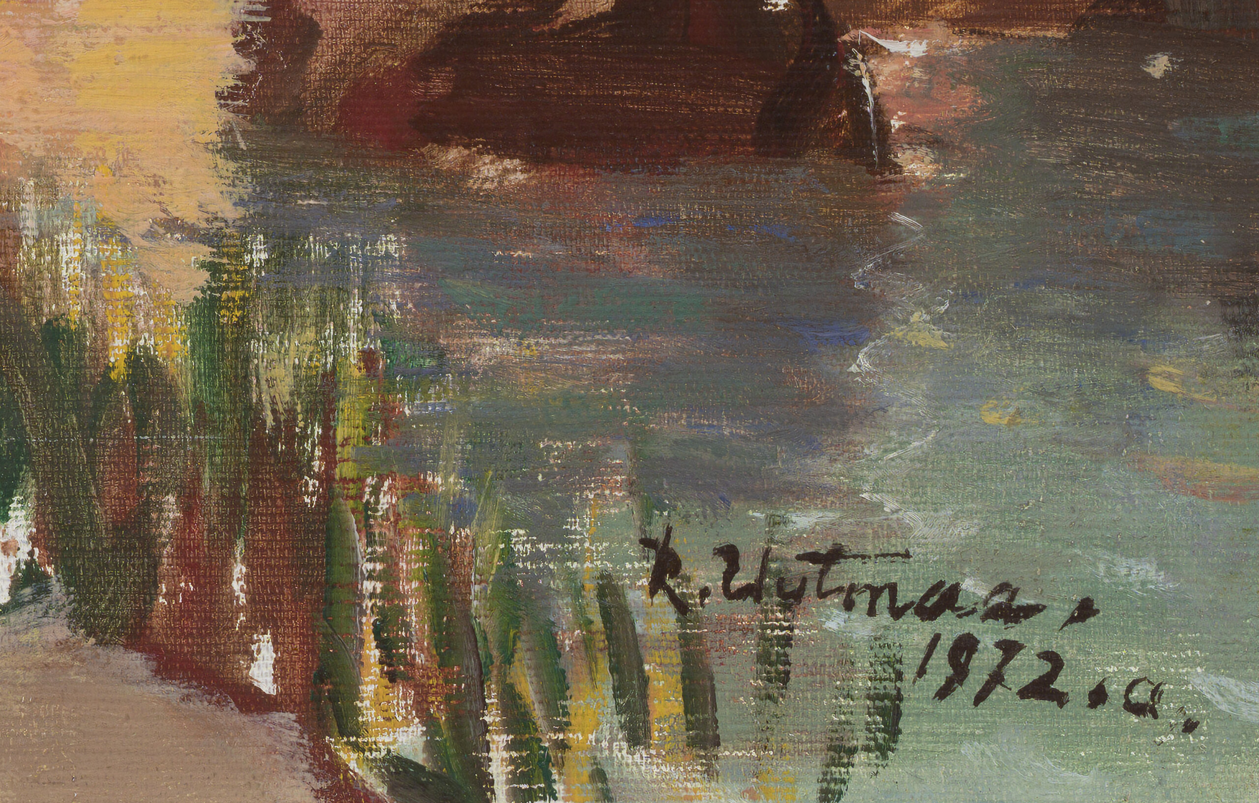Richard Uutmaa “Päikeseloojang rannal”, 1972. 50 x 70 cm.