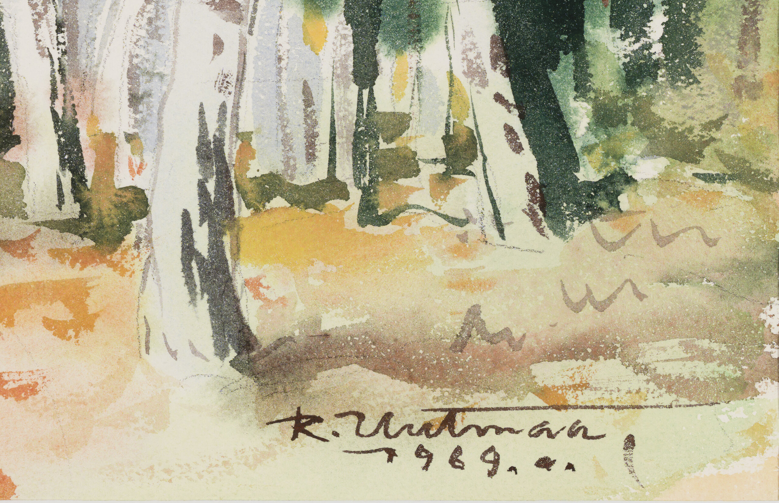 Richard Uutmaa “Kuldne metsatee”, 1969. 37 x 46 cm.