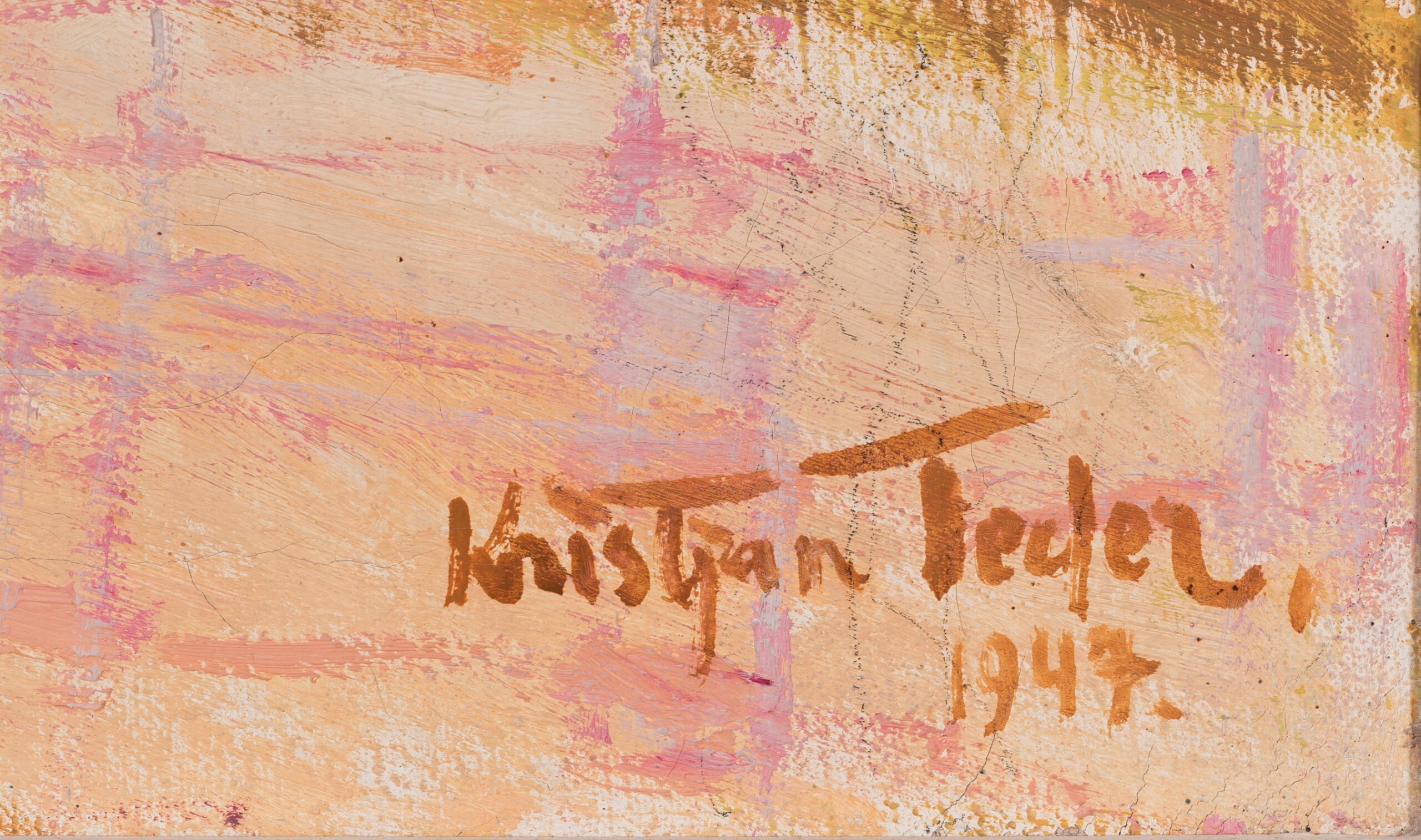 Kristjan Teder “Daaliad aknal”, 1947. 82,1 x 100,2 cm.