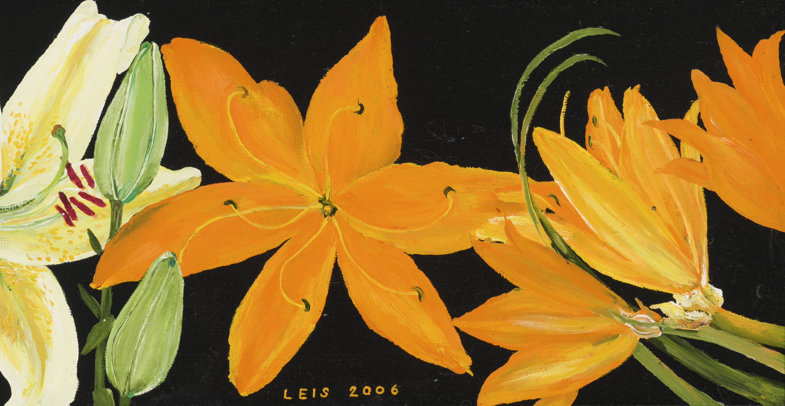 Malle Leis “Leekivad liiliad”, 2006. 26 x 100,2 cm.