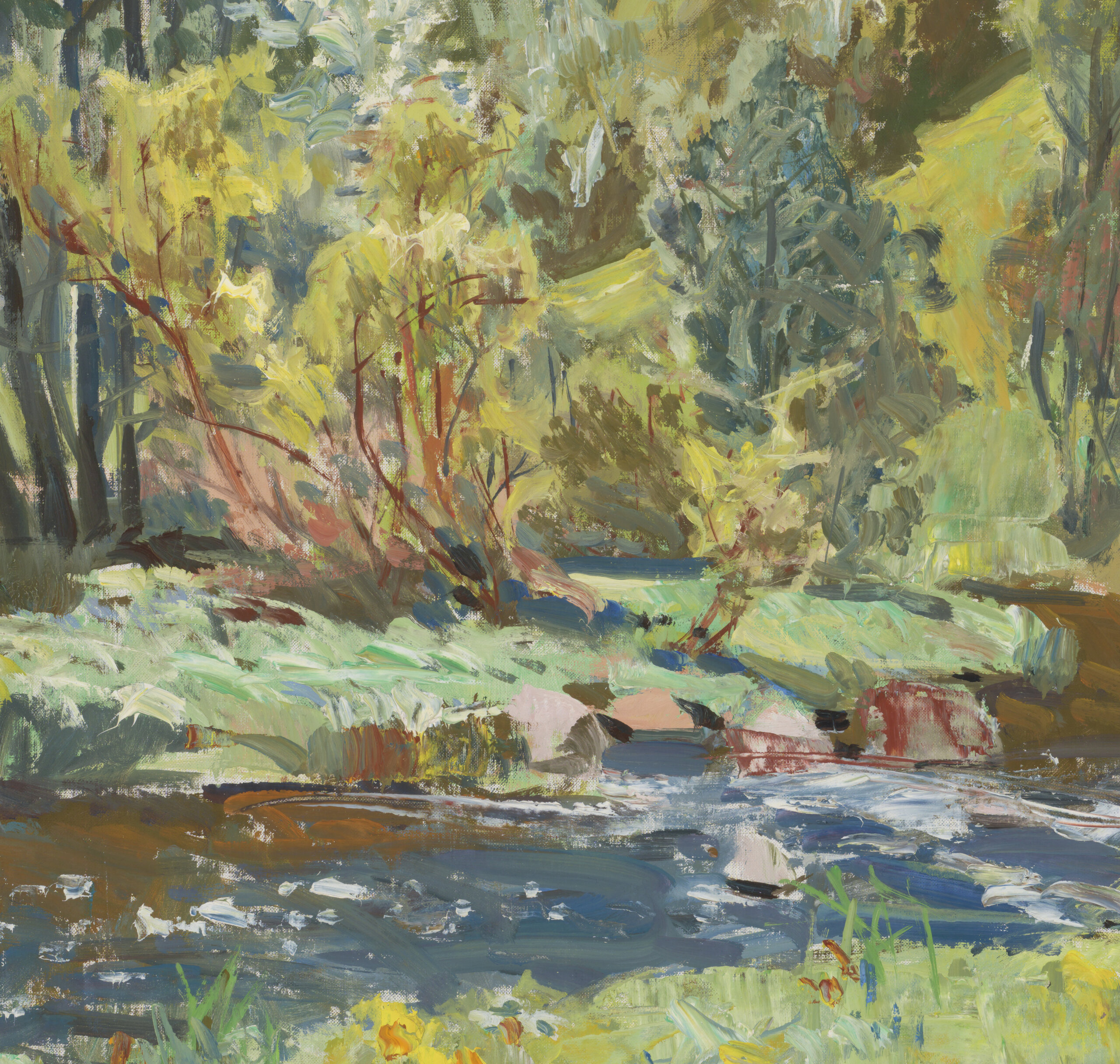 Richard Sagrits “Õitsev jõeorg”, 1963. 70 x 50 cm.
