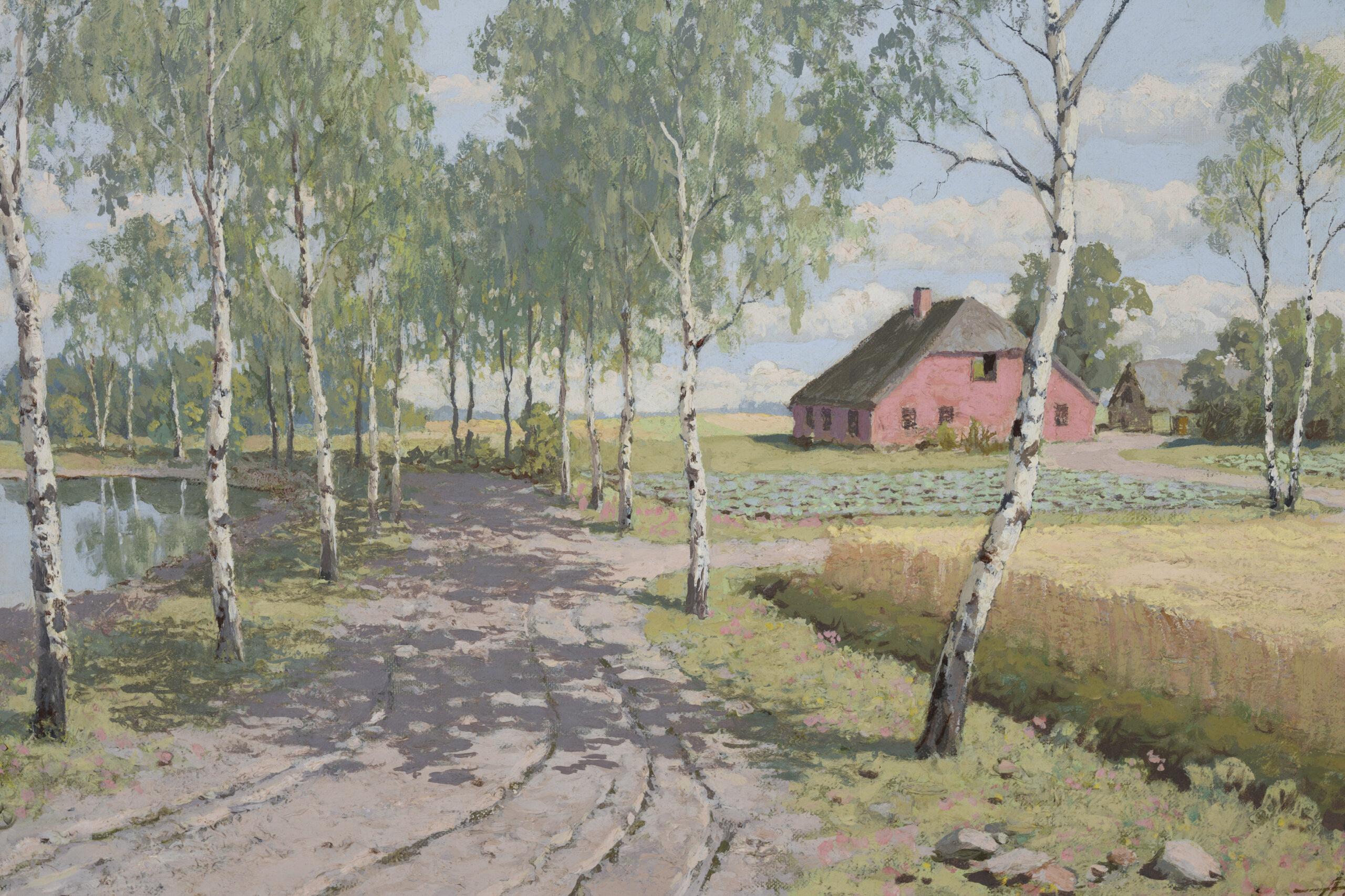 August Albo “Kaskede allee”, 1950-ndad. 57 x 72 cm.