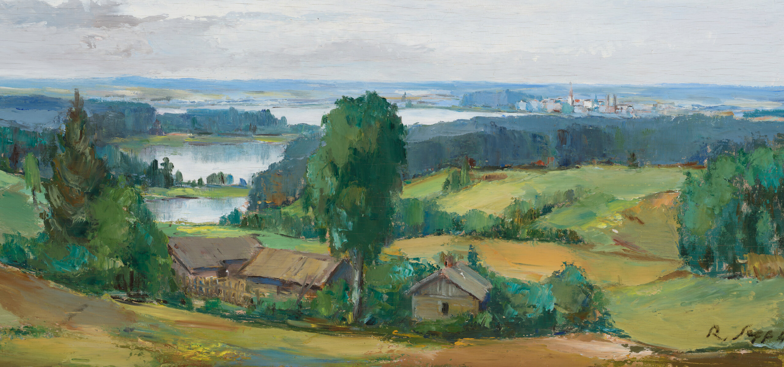 Rudolf Sepp “Võru vaade”, 1946. 62 x 130 cm.