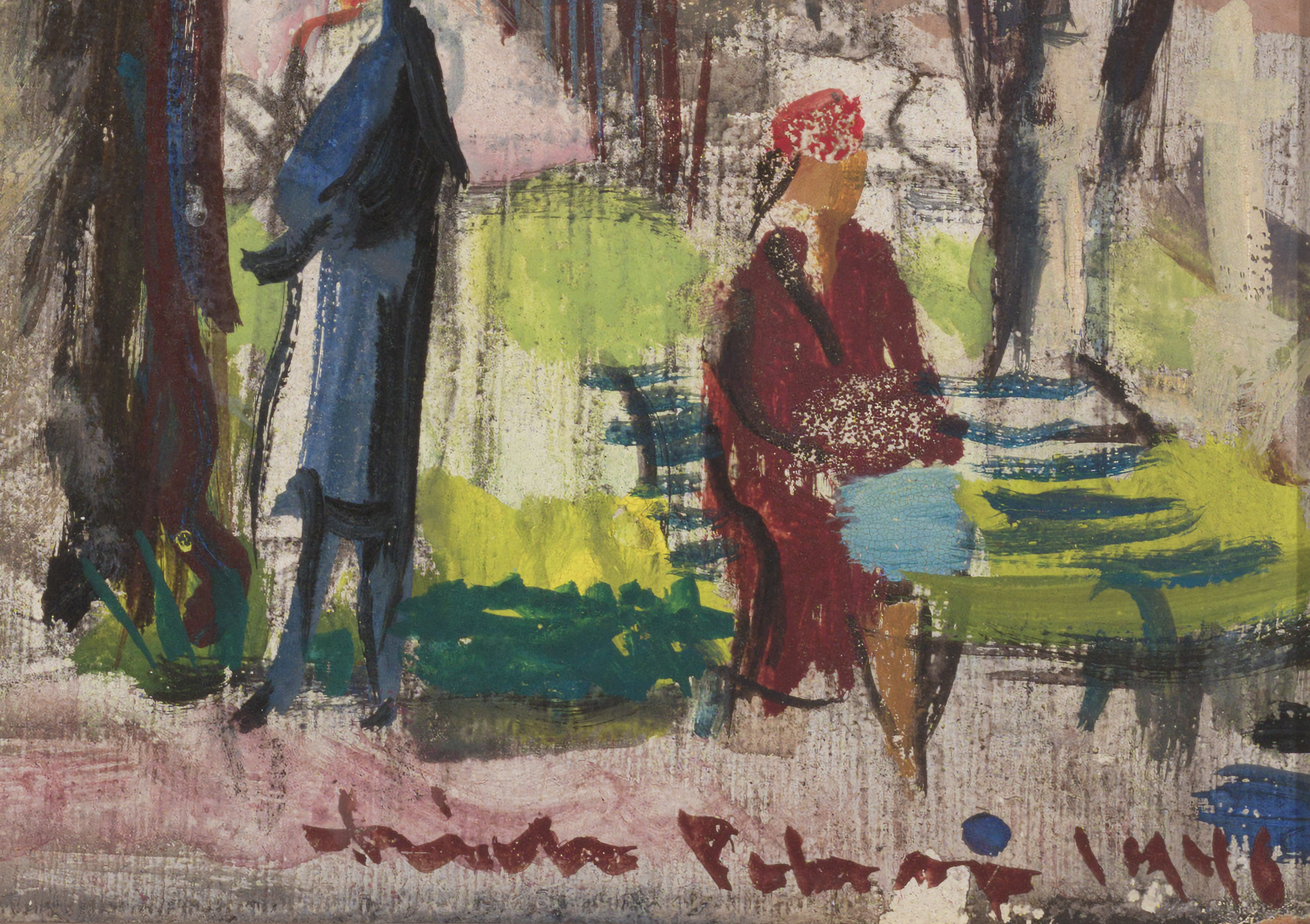 Erich Pehap “Pühapäevane jalutuskäik”, 1946. 55 x 46,5  cm.