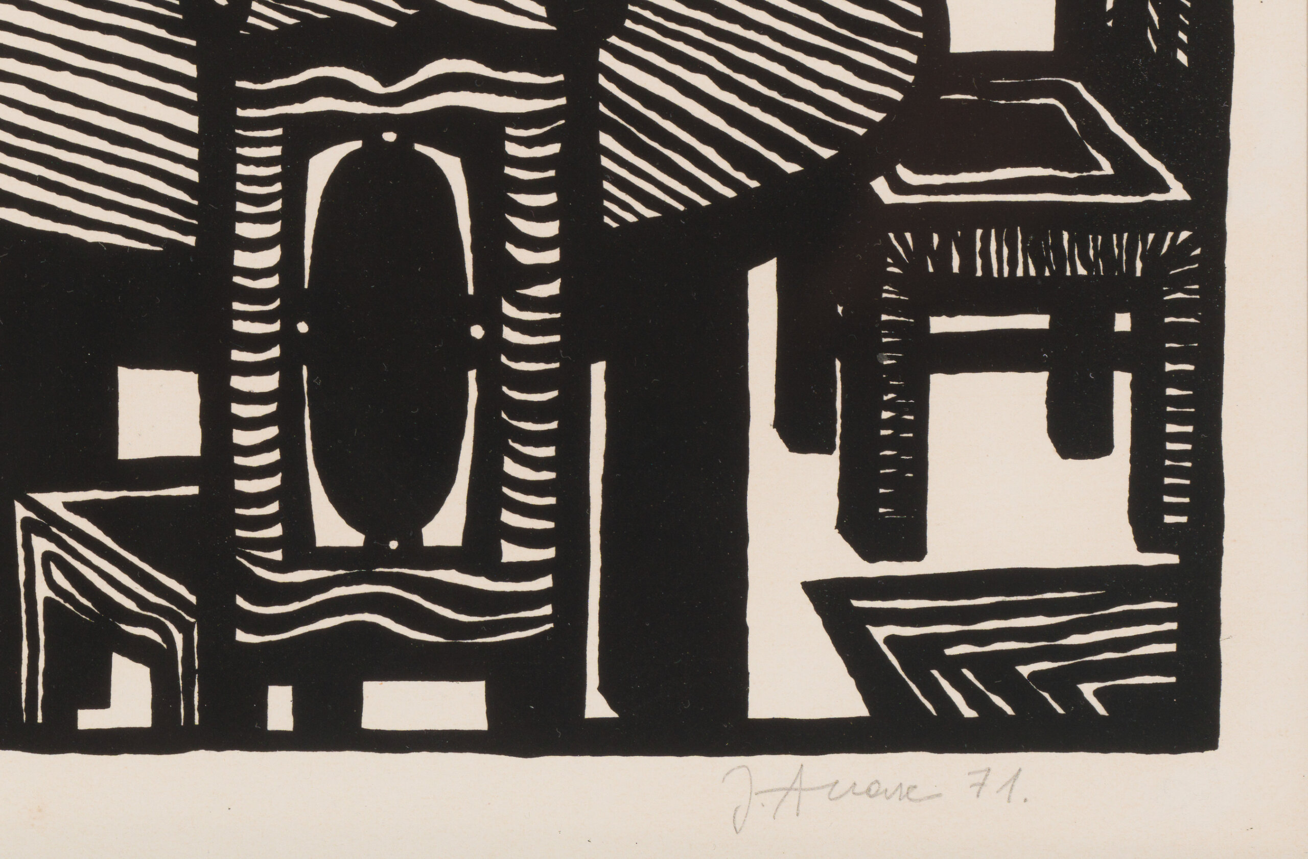 Jüri Arrak “Tuba pildiga”, 1971. Plm 42 x 55,5 cm.