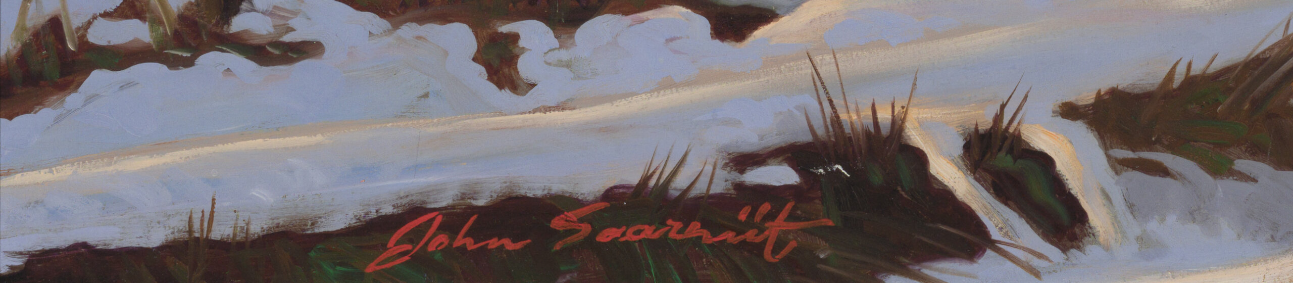 Joann Saarniit “Loojang jõemaastikul”, 1960-ndad. 61 x 81 cm.