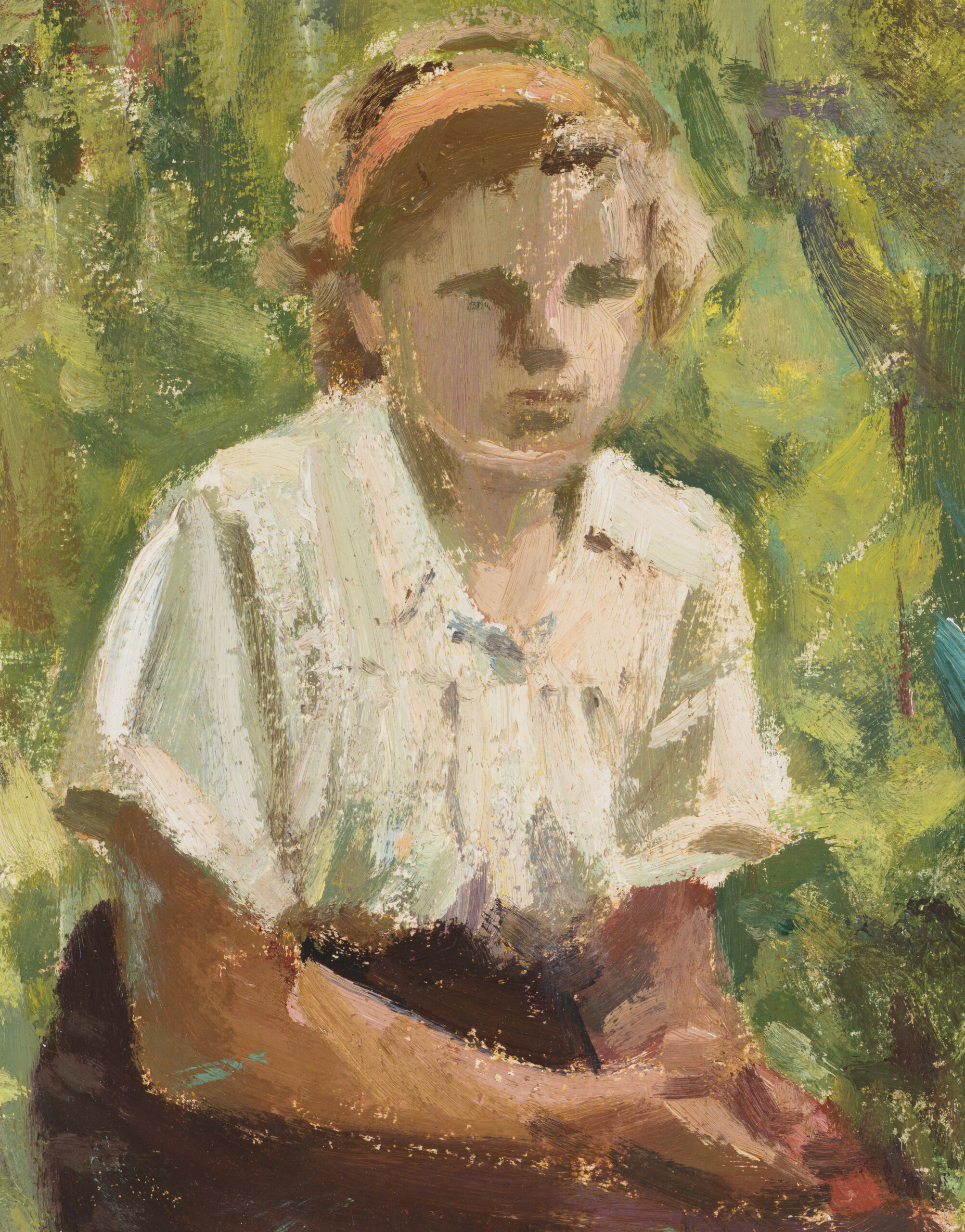 Johannes Võerahansu “Tütarlapse portree”, 1956. 38 x 35 cm.