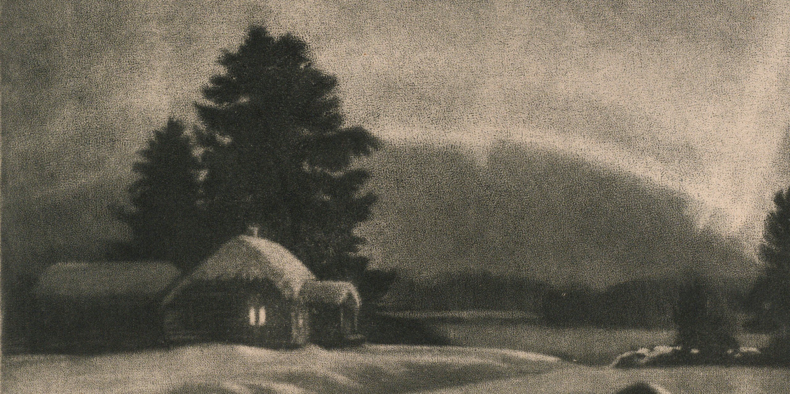 Ott Kangilaski “Põhjavalgus”, 1955. Plm 29 x 37 cm.