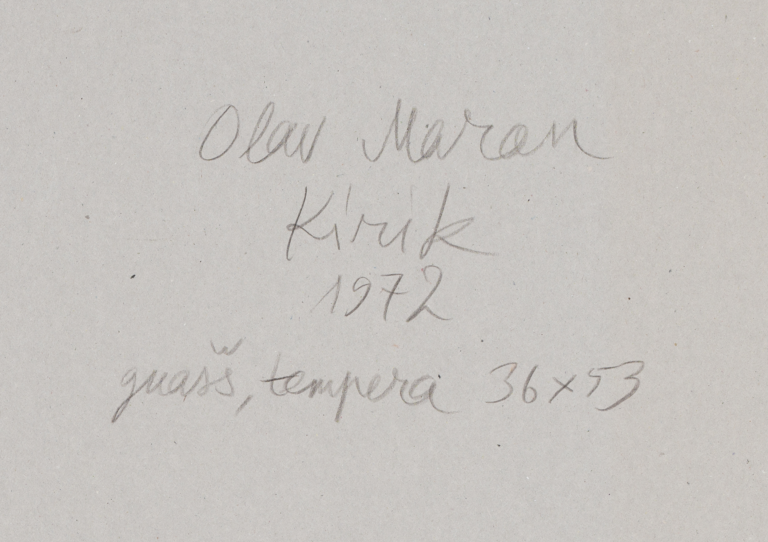 Olav Maran “Kirik”, 1972. 36 x 53 cm.
