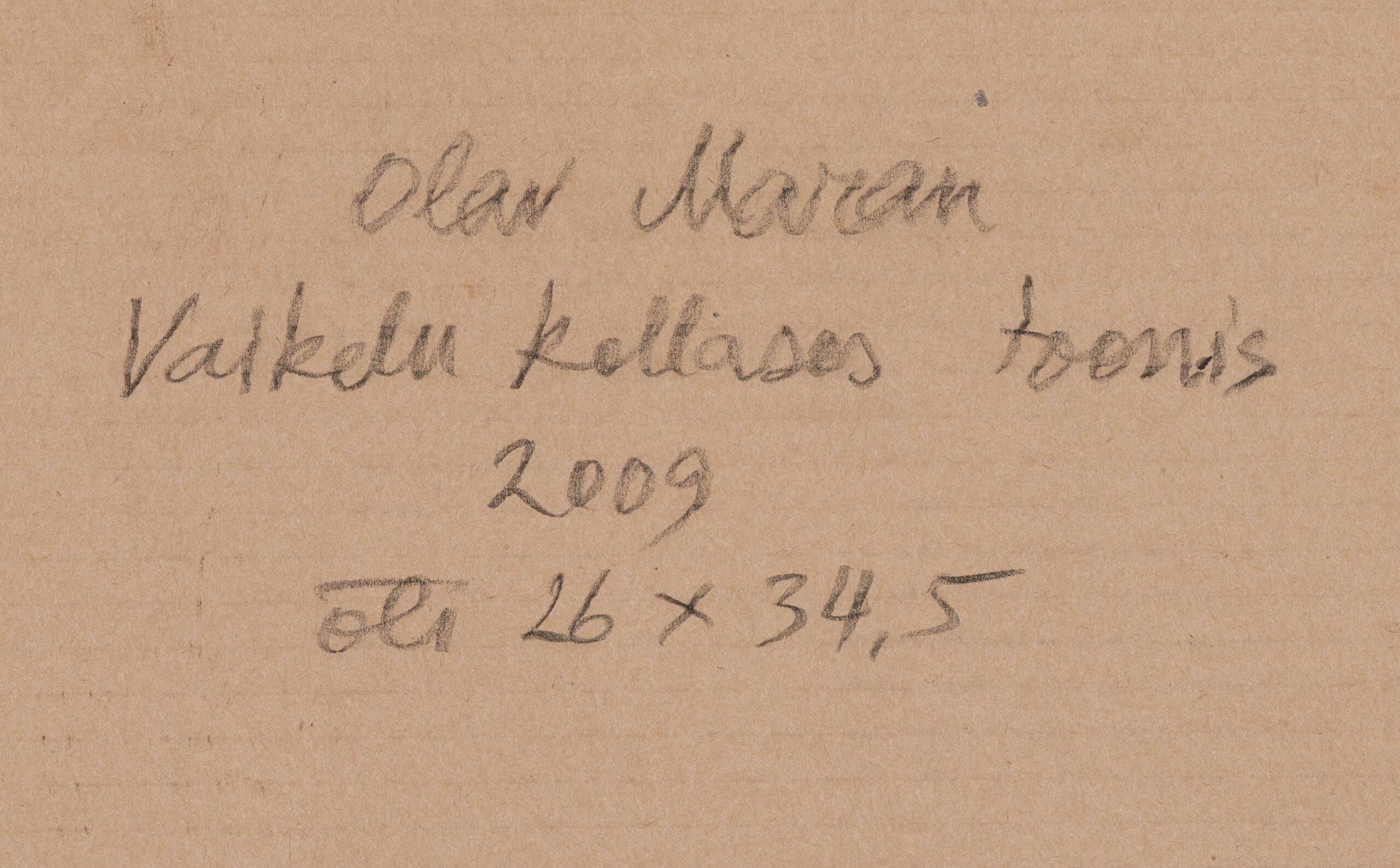Olav Maran “Vaikelu kollases toonis”, 2009. 26 x 34,5 cm.