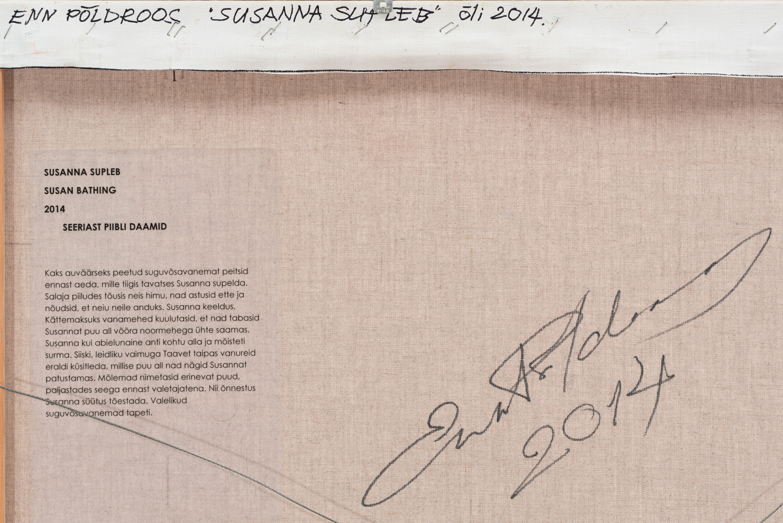 Enn Põldroos “Susanna supleb“, 2014. 102 x 67 cm.