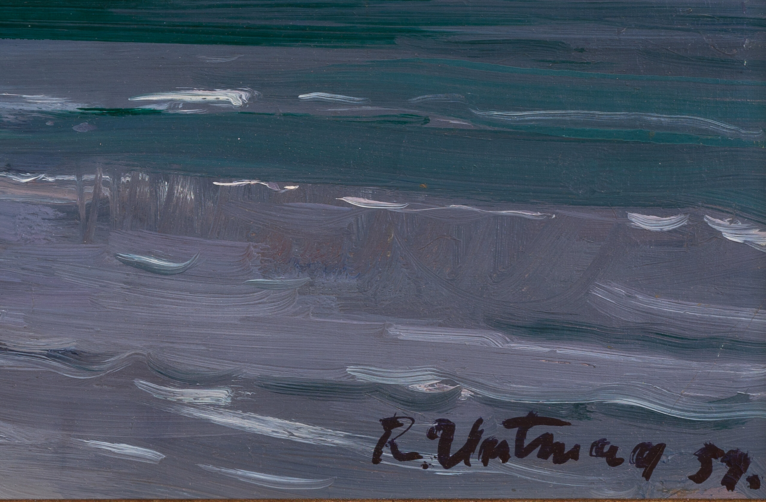 Richard Uutmaa “Kuuvalge öö rannal”, 1959. 35 x 50 cm.