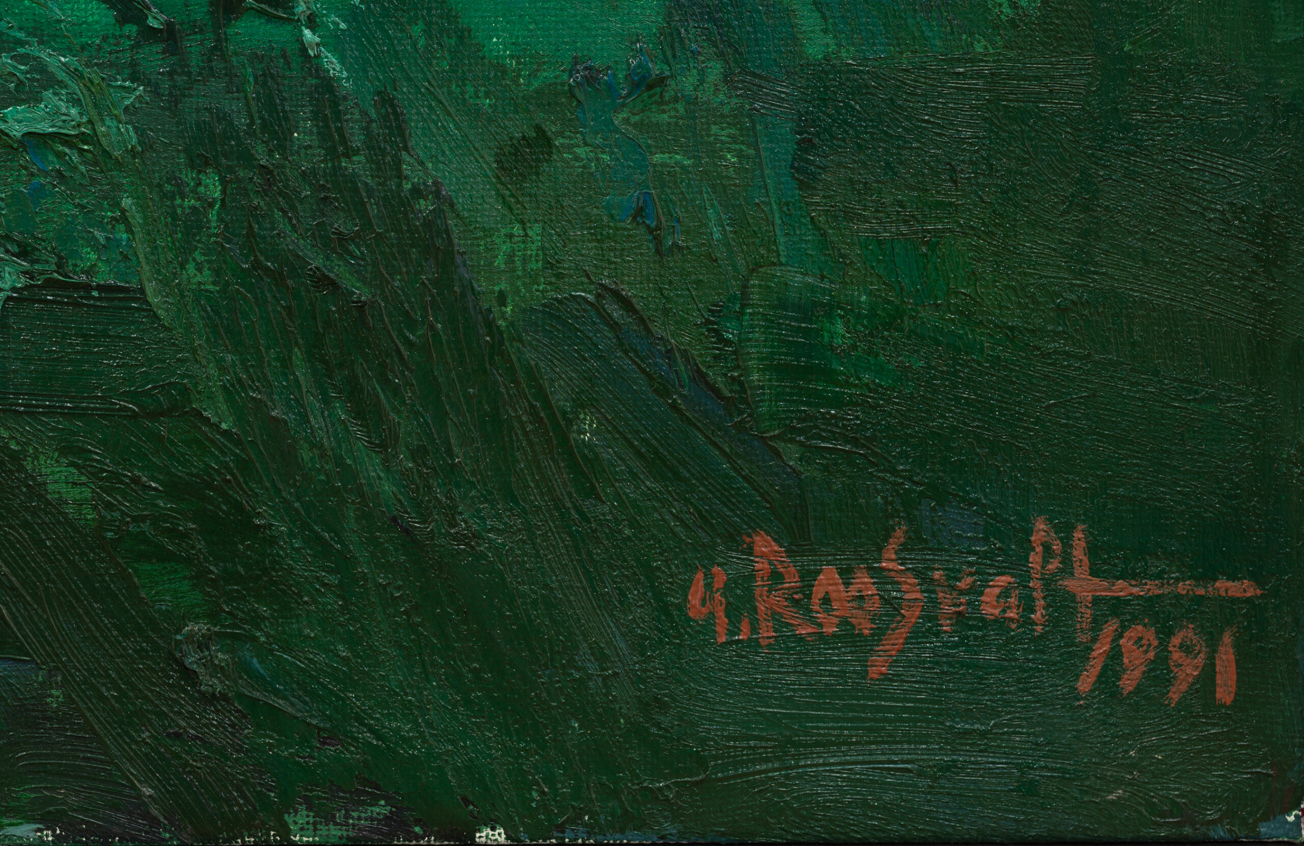 Uno Roosvalt “Talu saarel”, 1991. 130 x 150 cm.