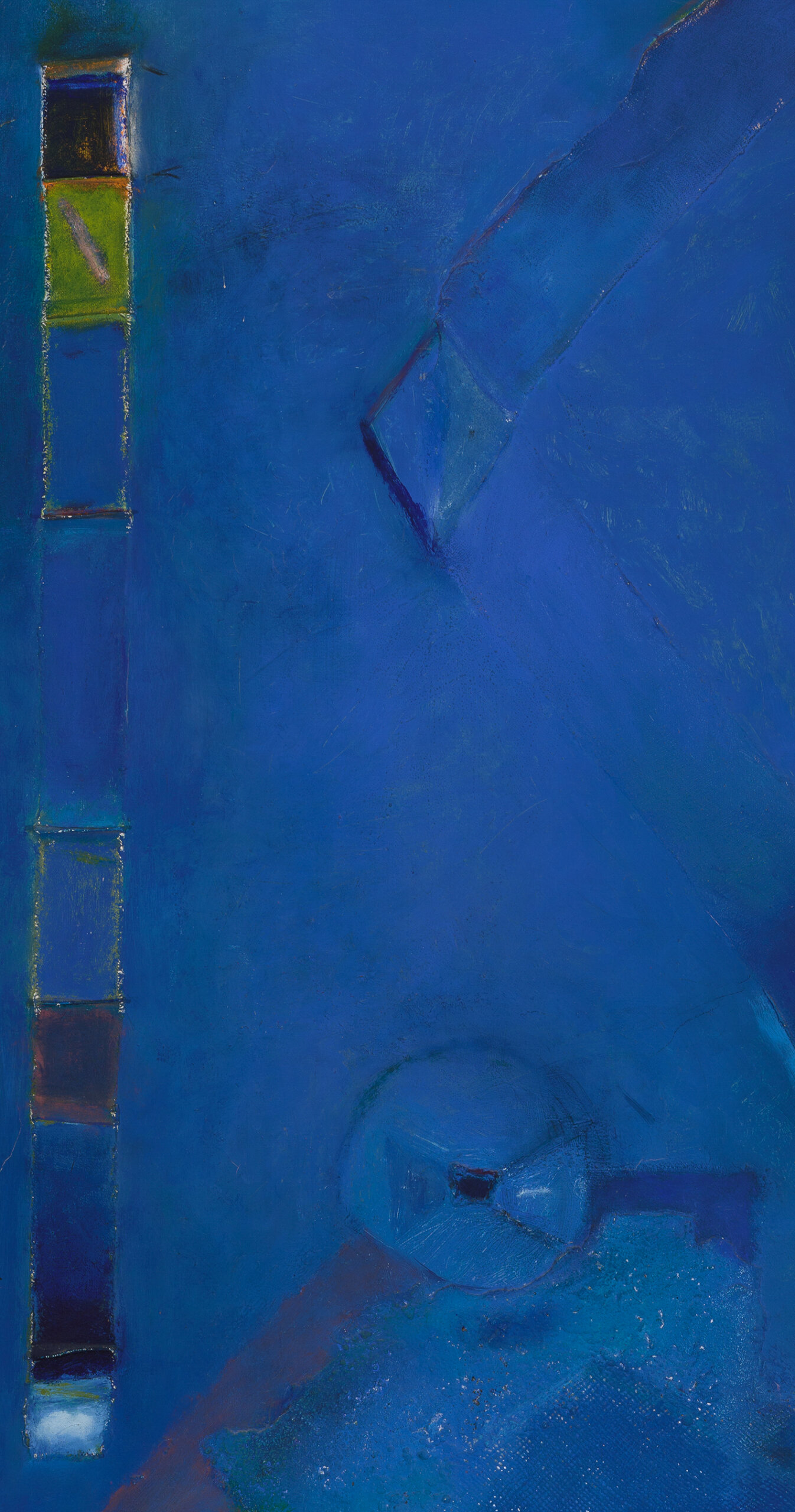 Rein Kelpman “Bluus sinises ehk kuidas ma elektrit armastasin”, 1994. 160 x 73,5 cm.