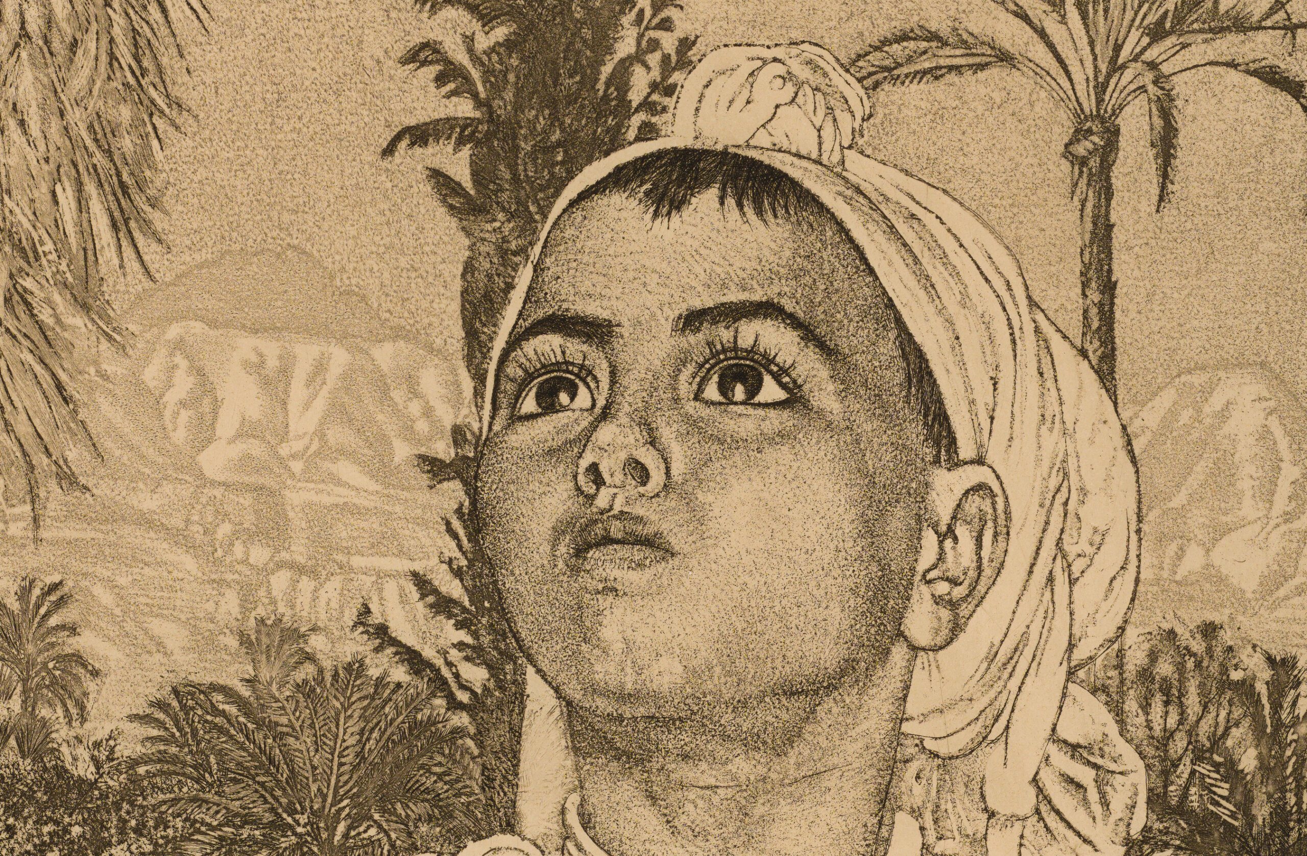 Eduard Wiiralt “Berberi tüdruk kaameliga”, 1940. Plm 48,5 x 39,5 cm.