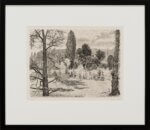 Eduard Wiiralt “Maastik Pariisi lähedal”, 1937. Plm 33,5 x 44,7 cm.