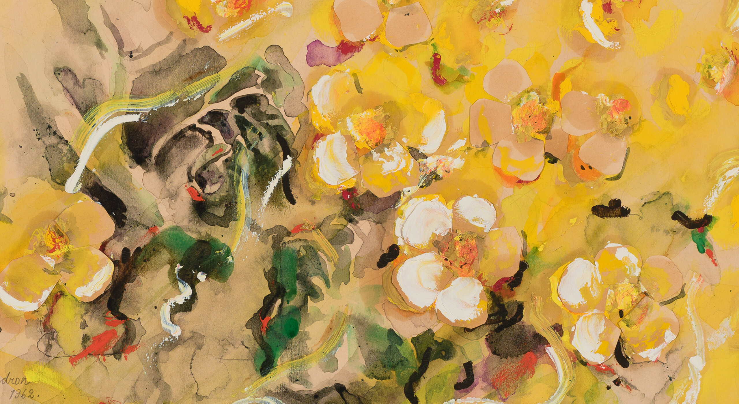 Hilda Kamdron “Kevadekuulutajad”, 1962. 47,5 x 62,5 cm.