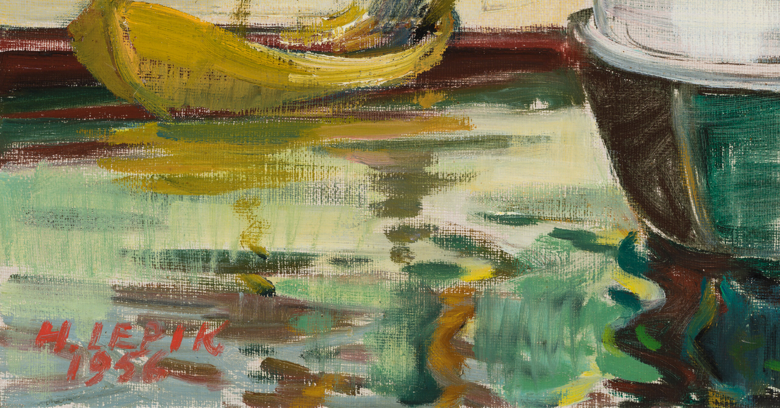 Hugo Lepik “Suvine sadamavaade”, 1956. 50 x 61 cm.