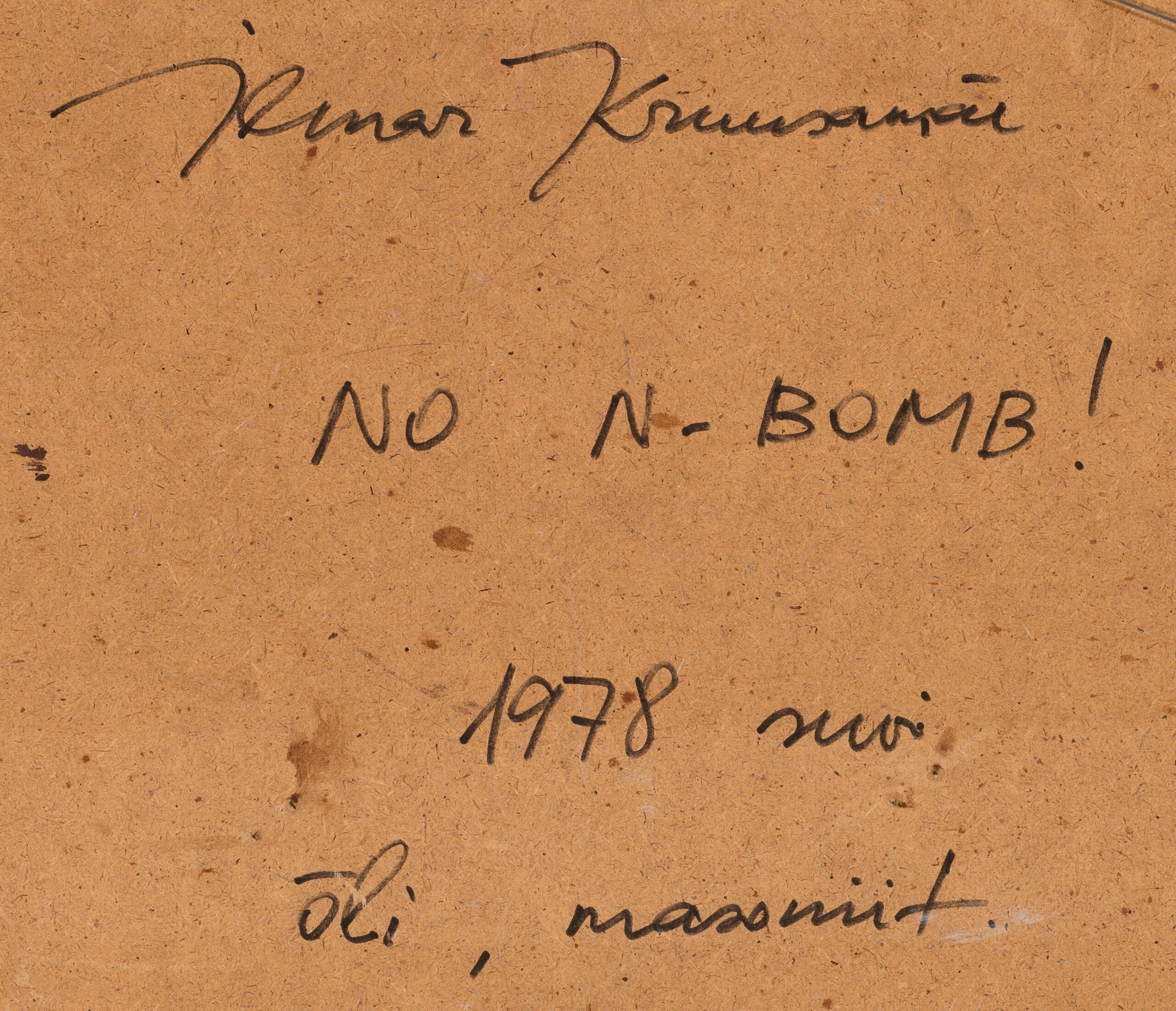 Ilmar Kruusamäe “No N-Bomb”, 1978. 44 x 50 cm.