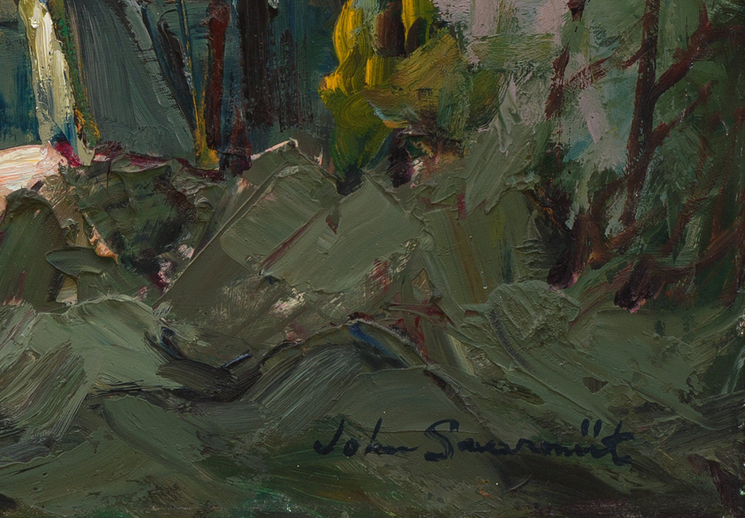 Joann Saarniit “Majake järve kaldal”, 1960. 51 x 66 cm.