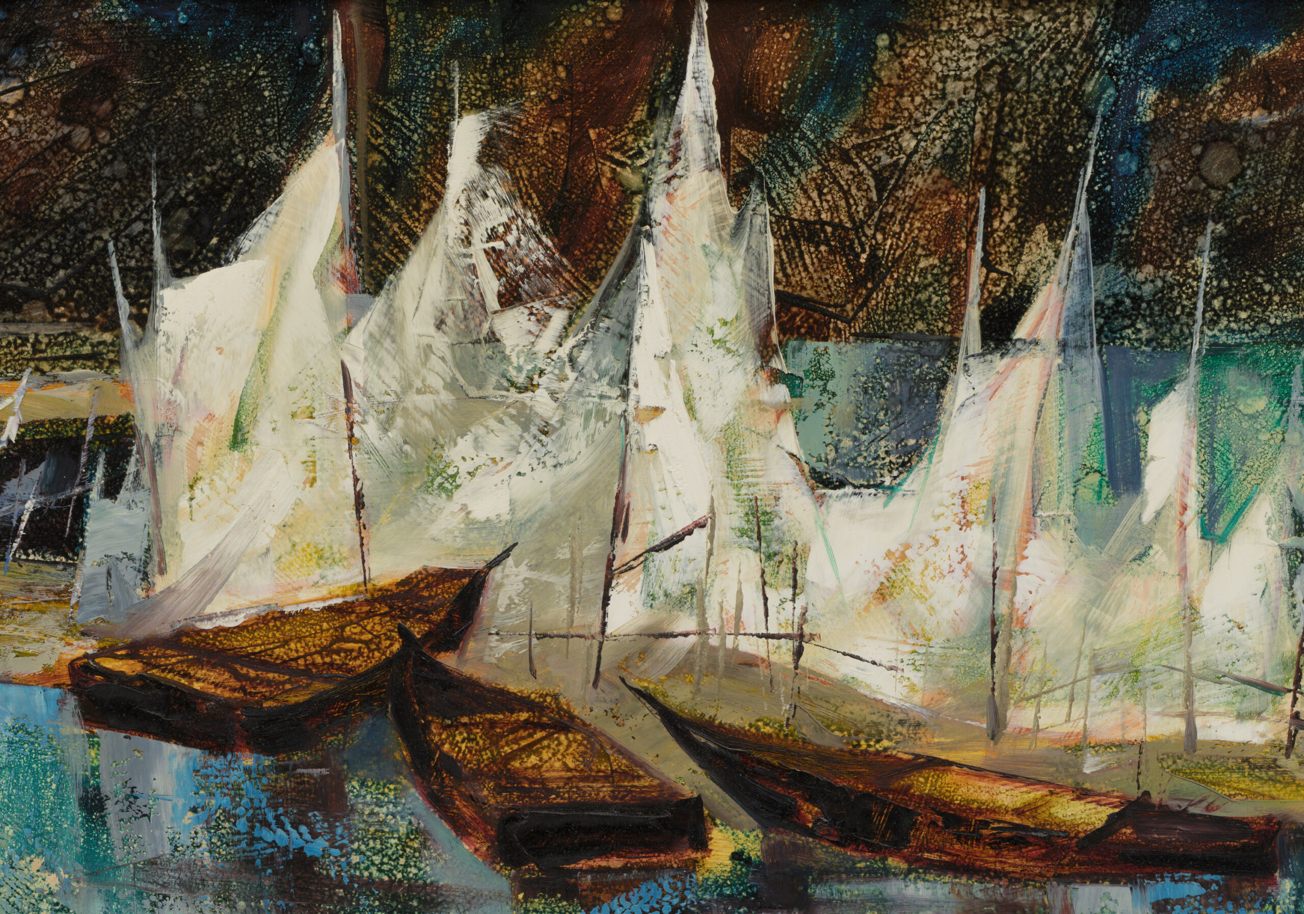 Joann Saarniit “Valged purjed”, 1966, 50 x 91 cm.