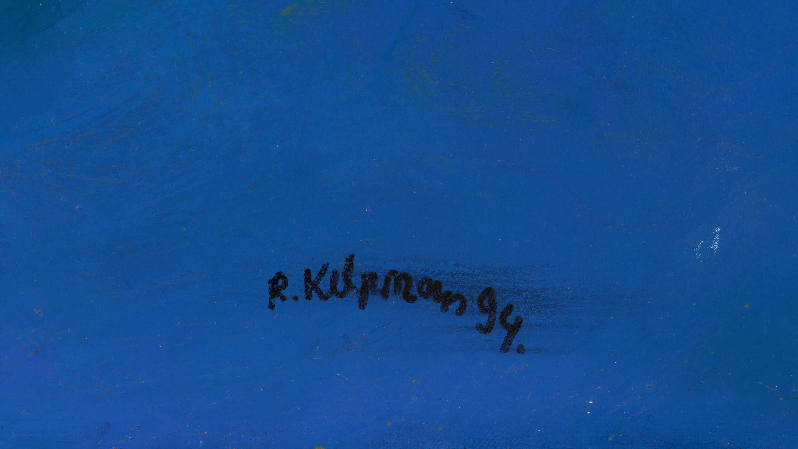 Rein Kelpman “Bluus sinises ehk kuidas ma elektrit armastasin”, 1994. 160 x 73,5 cm.