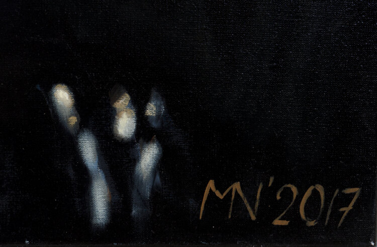 Mall Nukke “Kolm autoportreed langeva meteoriidiga”