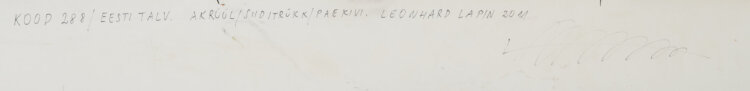 Leonhard Lapin “Kood 288/Eesti talv”