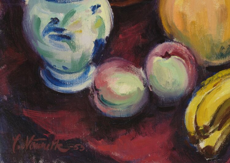 Juhan Nõmmik “Vaikelu lillede ja puuviljadega”