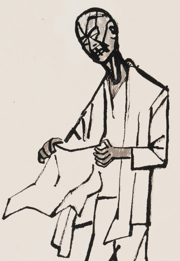 Ülo Sooster “Mees, kes kuivatas rätikut tuule käes”